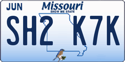 MO license plate SH2K7K