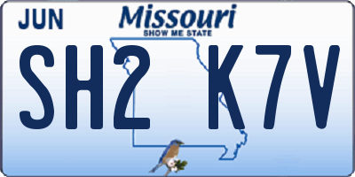 MO license plate SH2K7V