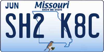 MO license plate SH2K8C