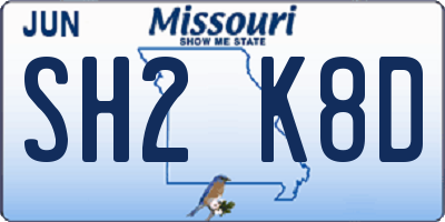 MO license plate SH2K8D
