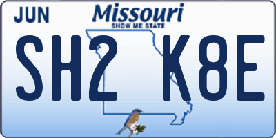 MO license plate SH2K8E