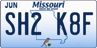 MO license plate SH2K8F
