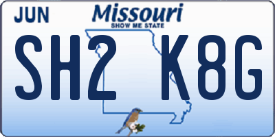 MO license plate SH2K8G