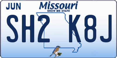 MO license plate SH2K8J
