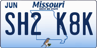 MO license plate SH2K8K