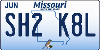 MO license plate SH2K8L