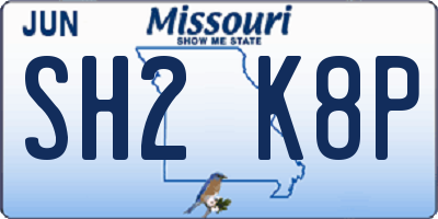 MO license plate SH2K8P