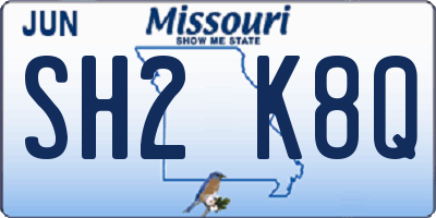 MO license plate SH2K8Q