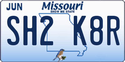 MO license plate SH2K8R