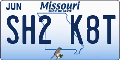 MO license plate SH2K8T