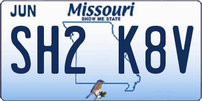 MO license plate SH2K8V