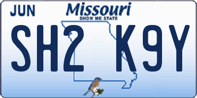 MO license plate SH2K9Y