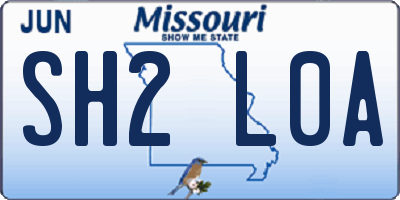 MO license plate SH2L0A