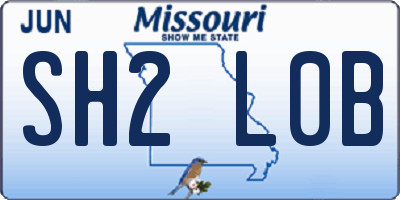 MO license plate SH2L0B