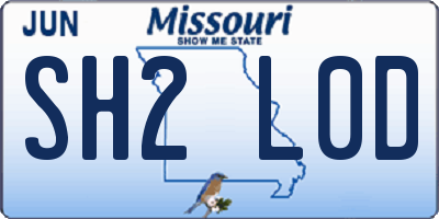 MO license plate SH2L0D