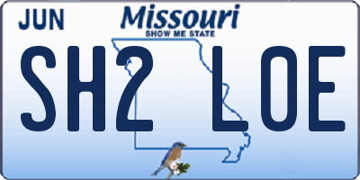 MO license plate SH2L0E