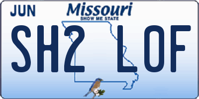 MO license plate SH2L0F