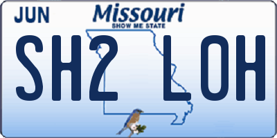 MO license plate SH2L0H
