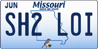 MO license plate SH2L0I