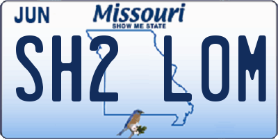 MO license plate SH2L0M