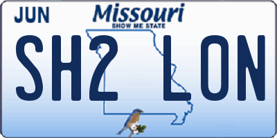 MO license plate SH2L0N