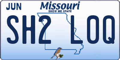 MO license plate SH2L0Q