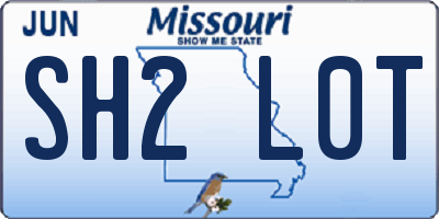 MO license plate SH2L0T