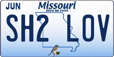 MO license plate SH2L0V
