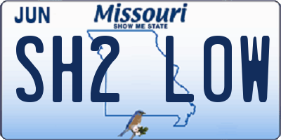 MO license plate SH2L0W