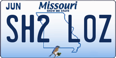 MO license plate SH2L0Z