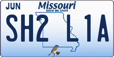 MO license plate SH2L1A