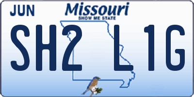 MO license plate SH2L1G