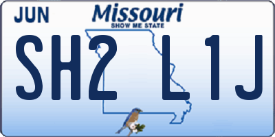 MO license plate SH2L1J