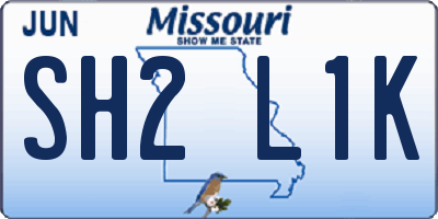 MO license plate SH2L1K