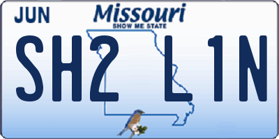 MO license plate SH2L1N