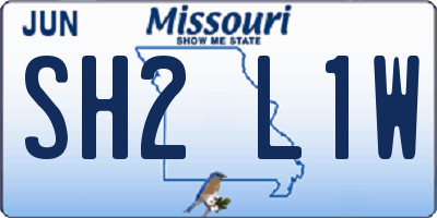 MO license plate SH2L1W