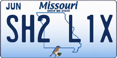 MO license plate SH2L1X