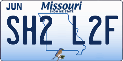 MO license plate SH2L2F