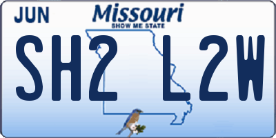 MO license plate SH2L2W