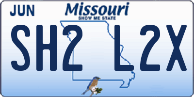 MO license plate SH2L2X