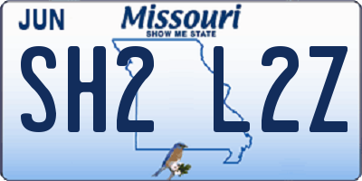 MO license plate SH2L2Z
