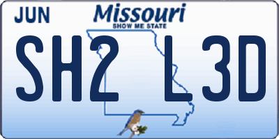 MO license plate SH2L3D
