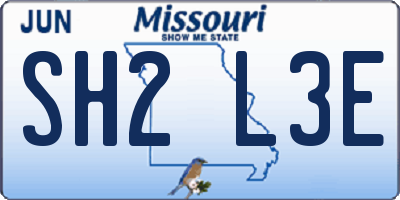 MO license plate SH2L3E