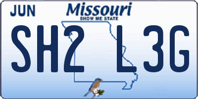MO license plate SH2L3G