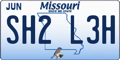 MO license plate SH2L3H