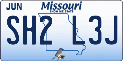 MO license plate SH2L3J