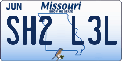 MO license plate SH2L3L