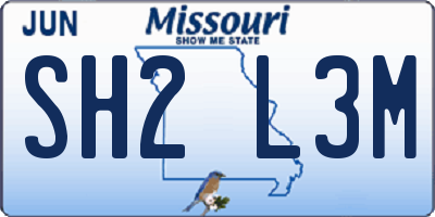 MO license plate SH2L3M