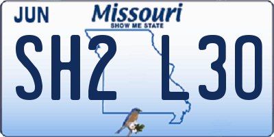 MO license plate SH2L3O