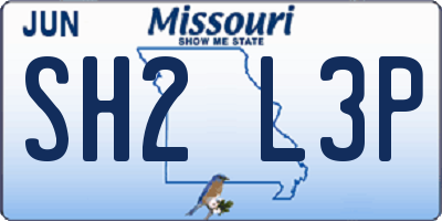 MO license plate SH2L3P